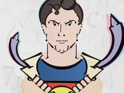 Typographic Superman caslon character font hero illustration superhero superman typography