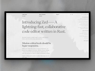 Zed.dev 2.1.0 Exploration typography web design