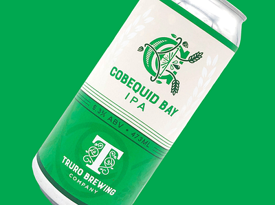 Cobequid Bay IPA - Truro Brewing Co. beer branding beer can beer label brand branding canada dropcap logo logo design logos nova scotia package design packaging type typography vector