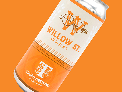 Willow St. Wheat design for Truro Brewing Co beer beer logo brand canada drop cap halifax label design logo nova scotia package design type design typography