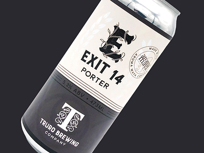 Exit 14 Porter - Truro Brewing Company beer beer can beer label canada halifax label logo nova scotia package design
