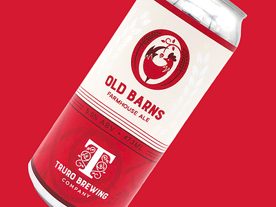 Old Barns Farmhouse Ale - Truro Brewing Co. beer beer can beer label branding drop cap dropcap logo logo design package design type design typography