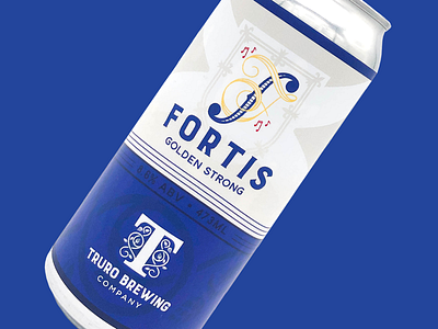 Fortis Golden Strong - Truro Brewing Company beer branding can design craft beer drop cap logo type design typography