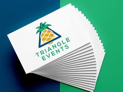 Triangle events logo design bold brand branding canada color events logo pineapple triangle
