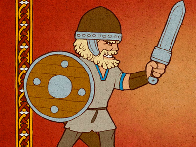 Viking character battle viking
