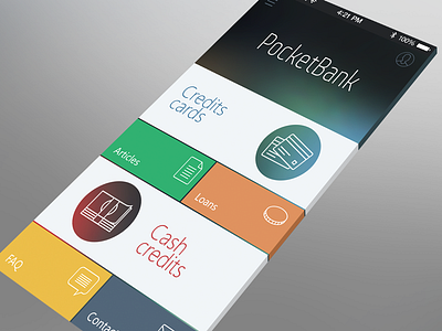 Pocketbank gui interface ios ios 7 mobile ui