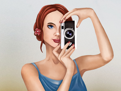 Selfie illustration sketch web element