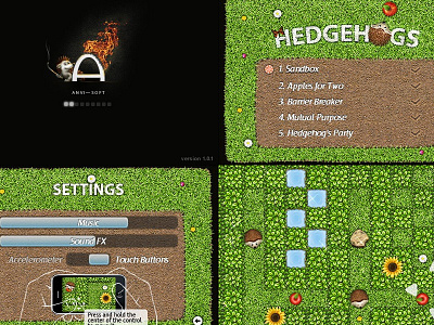 Hedgehogs iOS Game Graphics game gui ios