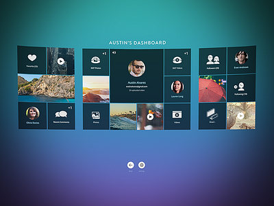 Dashboard for Virtual Reality App panel profile ui user virtual reality vr