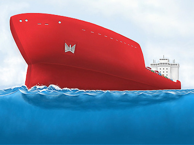 Cargo ship illustration web