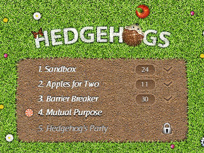 Main Screen hedgehogs ios iphone logic game