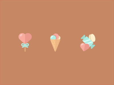 Candies candies flat icons symbols