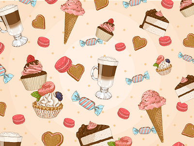 Sweet pattern vol.2 drawing illustration pattern patterns sweets