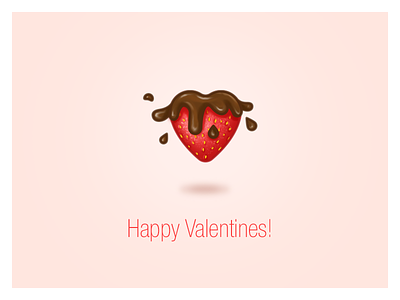Happy Valentine`s Day! chocolate heart icon illustration iza izabela kasza mark strawberry sweet valentines