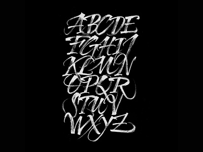 A L P H A B E T alphabet brush brush lettering calligraphy capital letters capitals handmade lettering pentel
