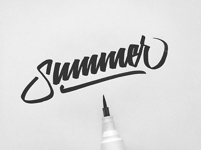 Ending Summer brush brush calligraphy calligraphy ink lettering summer
