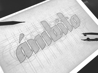 ámbito / Lettering Process grid grid system handlettering handmadefont lettering lettering process logo logolearn logotype process skecthing sketch type typeface
