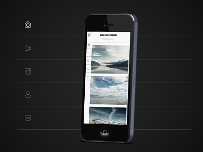 Ebo Fraterman buttons menu mobile motio photo responsive ui ux video