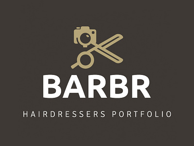 Barbr brand camera hairdressers logo photo portfolio