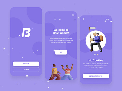 BestFriends - Onboarding Process app design graphic design onboarding ux