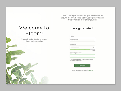 Sign Up / Daily UI - 001 challenge dailyui design sign up ui web web design webdesign