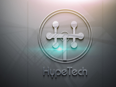 Hypetech Glossy Mockup branding logo design typography