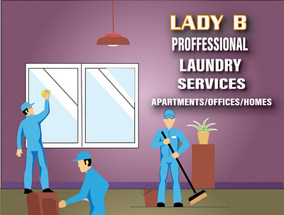 cleaner poster illustration for Lady B illustration poster design typography vector