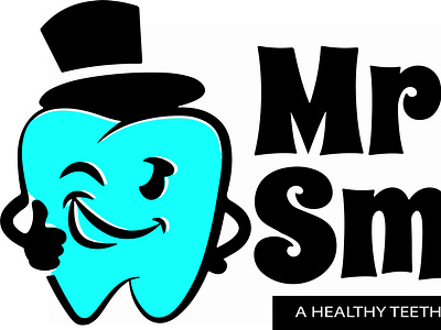 Mr. Smile branding dental logo illustration typography vector