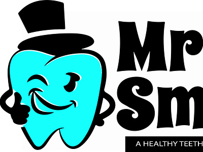 Mr. Smile branding dental logo illustration typography vector