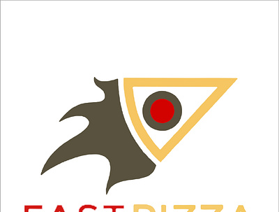 fast pizza illustration logo design vector