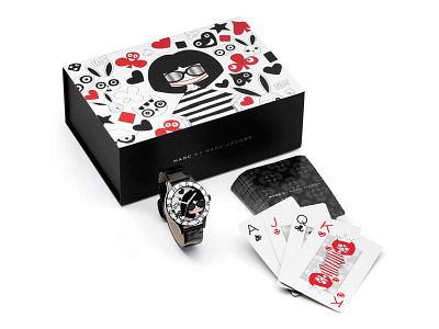 Marc Jacobs Limited Edition Watch Package black marc jacobs packaging playing cards red watch