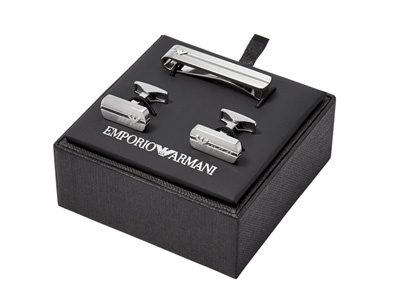 Emporio Armani Cufflink Package black classy cufflinks dressy emporio armani jewelry package stainless steel tie bar