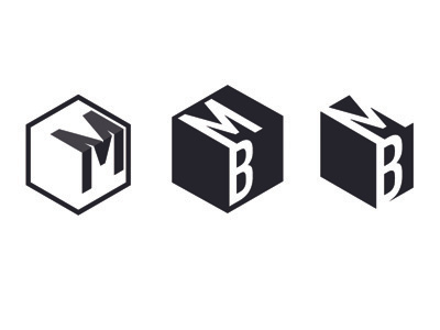 Icons black initials logo mark typography white