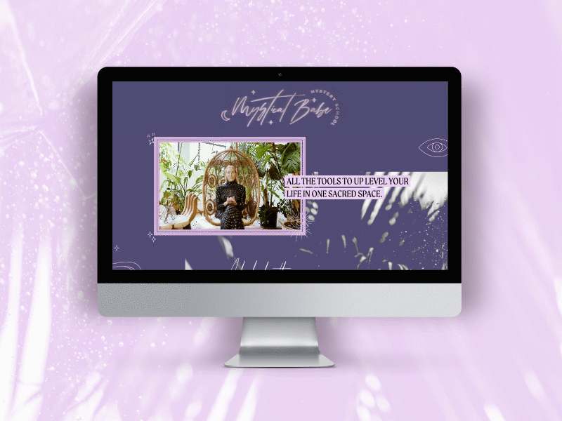 Mystical Babe Mystery School Sales Page GIF design digital product gif gif animation layout online course page layout sales page squarespace website design workshop
