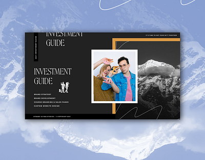 Dynamo Ultima Investment Guide adventure agency website design studio dynamo ultima investment outdoors page layout services guide typography ui