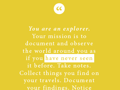 You Are An Explorer