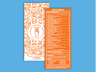 Lets Roll To Go Menu food cart layout menu menu design restaurant typography