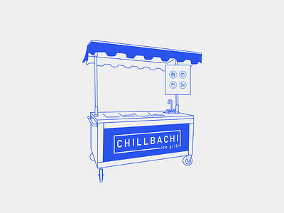 Chillbachi Cart Mock branding. brand identity food branding food cart ice cream illustration logo thai rolled ice cream