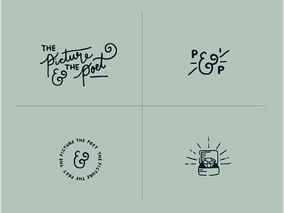 The Picture & The Poet Logo Variations brand identity branding hand drawn hand drawn logo hand lettering logo variations wedding wedding photographer wedding photography