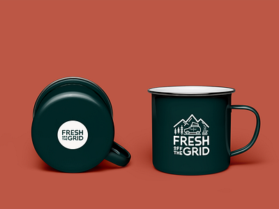 Fresh Off The Grid Enamel Mug Mock up