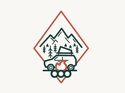 Fresh Off The Grid Car Camping Illustration adventure branding campfire camping car camping illustration logo outdoors