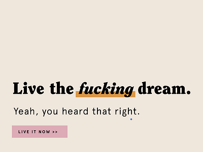 Live the fucking dream. editorial layout page layout type type exploration typography