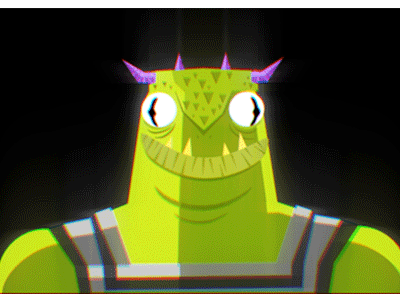 Lizardman animated bounce gif loop