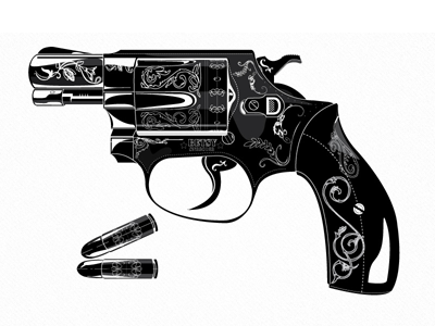 Gun artwork bullet design gun illustration illustrator pistol western