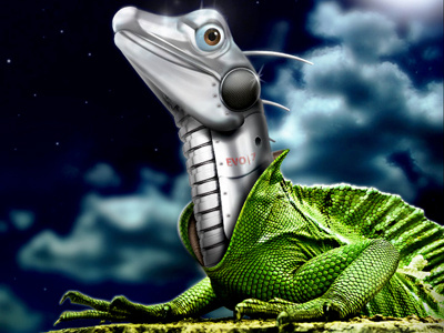 Evolution lizard photoshop robot