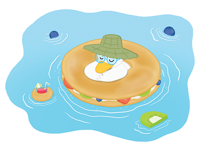 Po the Duck bagels character character design duck illustration illustration design summer