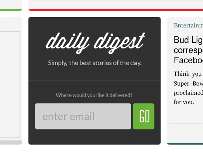 Newsletter Signup Interactive Tile