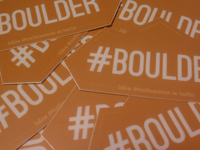 #BOULDER stickers for Boulder Startup Week sticker