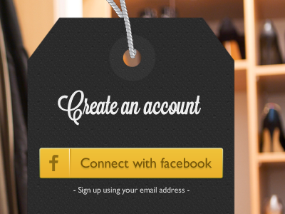 Create an account using facebook call to action connect facebook