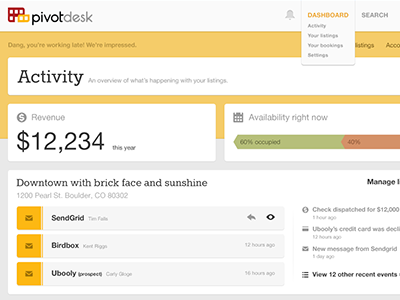 Host dashboard